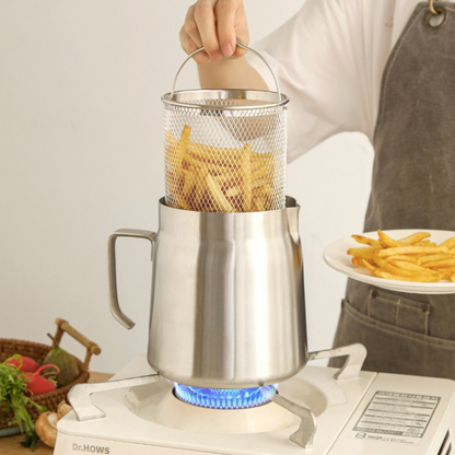 High-Grade Steel Fryer | Non-Stick Tech Layer